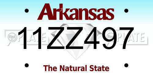 11ZZ497 Arkansas License Plate