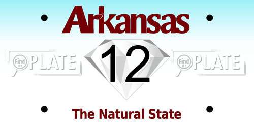 12 Arkansas License Plate