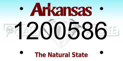 1200586 Arkansas License Plate