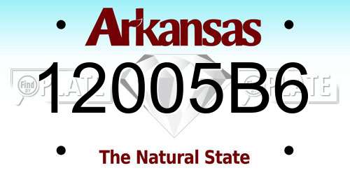 12005B6 Arkansas License Plate