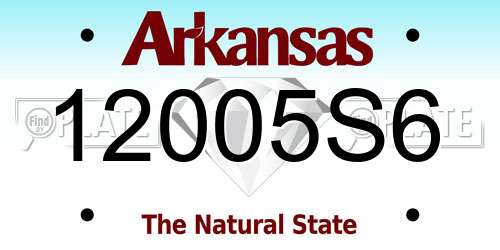 12005S6 Arkansas License Plate