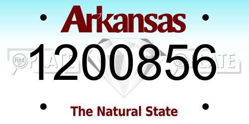 1200856 Arkansas License Plate