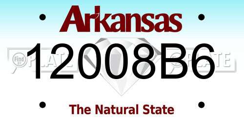 12008B6 Arkansas License Plate