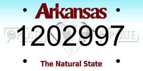 1202997 Arkansas License Plate