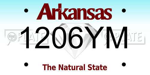 1206YM Arkansas License Plate
