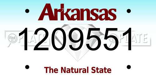 1209551 Arkansas License Plate