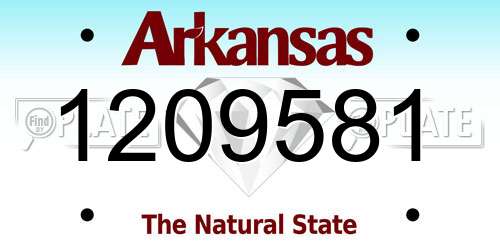 1209581 Arkansas License Plate