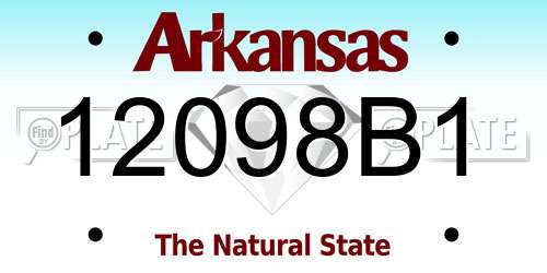 12098B1 Arkansas License Plate
