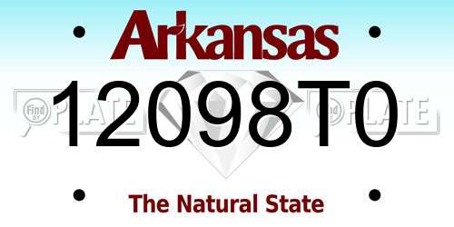 12098T0 Arkansas License Plate