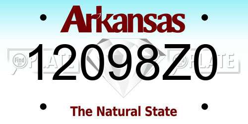 12098Z0 Arkansas License Plate