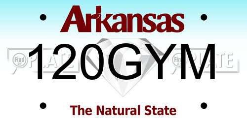 120GYM Arkansas License Plate