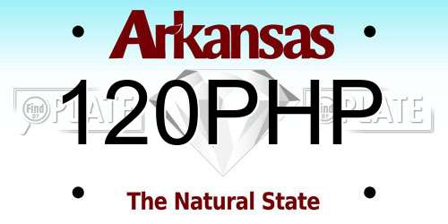 120PHP Arkansas License Plate