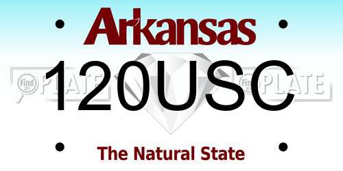 120USC Arkansas License Plate