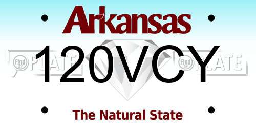 120VCY Arkansas License Plate