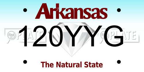 120YYG Arkansas License Plate
