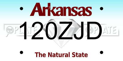 120ZJD Arkansas License Plate