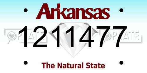 1211477 Arkansas License Plate