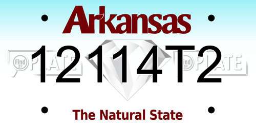 12114T2 Arkansas License Plate