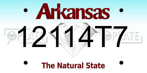 12114T7 Arkansas License Plate