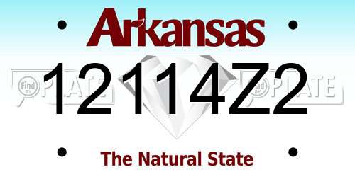 12114Z2 Arkansas License Plate