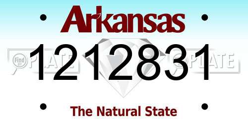 1212831 Arkansas License Plate