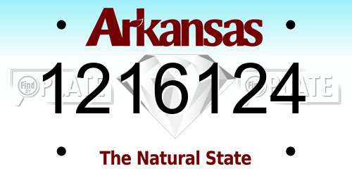 1216124 Arkansas License Plate