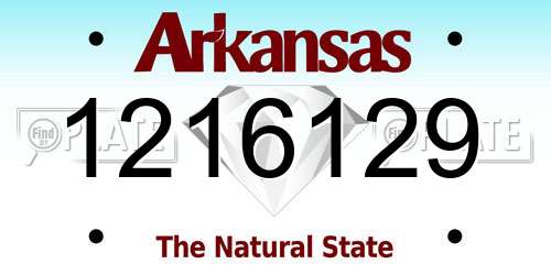 1216129 Arkansas License Plate