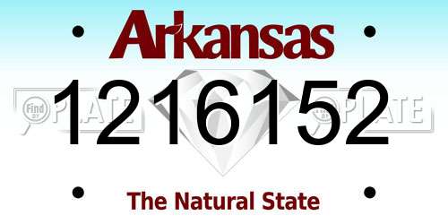 1216152 Arkansas License Plate