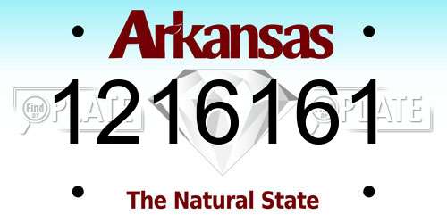 1216161 Arkansas License Plate