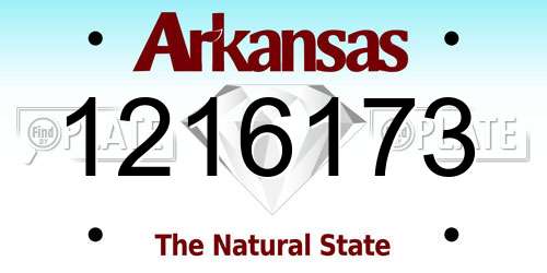 1216173 Arkansas License Plate