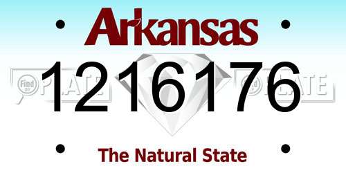1216176 Arkansas License Plate
