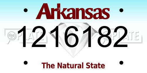 1216182 Arkansas License Plate