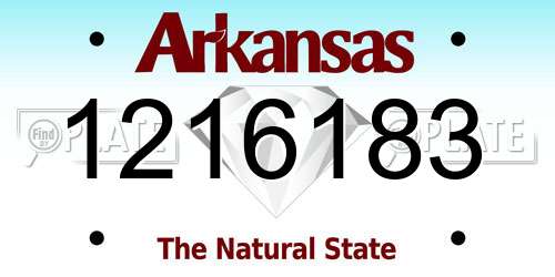 1216183 Arkansas License Plate