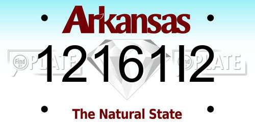 12161I2 Arkansas License Plate