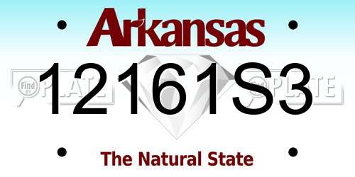 12161S3 Arkansas License Plate