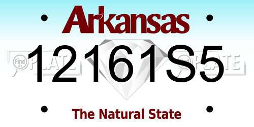 12161S5 Arkansas License Plate