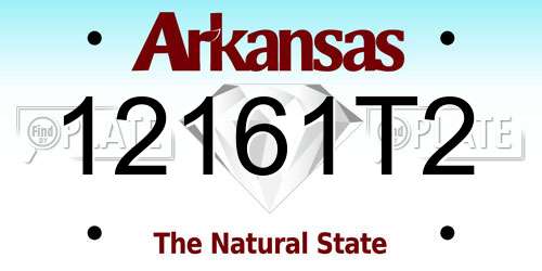 12161T2 Arkansas License Plate