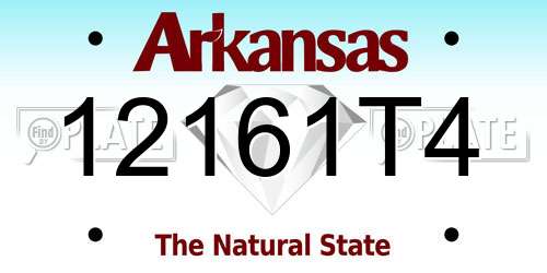 12161T4 Arkansas License Plate