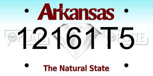 12161T5 Arkansas License Plate