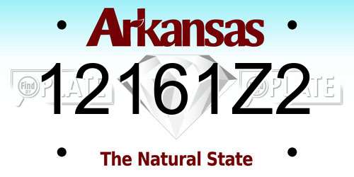 12161Z2 Arkansas License Plate