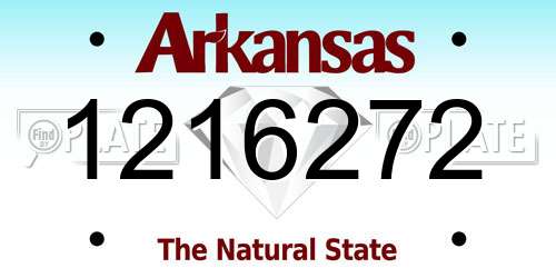 1216272 Arkansas License Plate