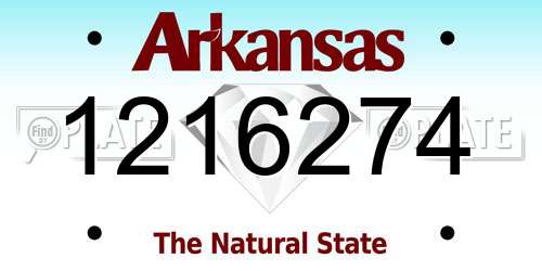 1216274 Arkansas License Plate