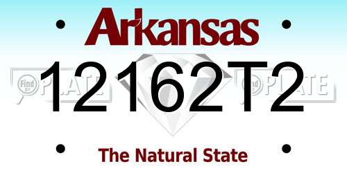 12162T2 Arkansas License Plate