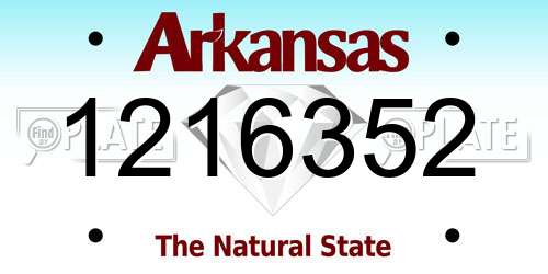 1216352 Arkansas License Plate