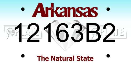 12163B2 Arkansas License Plate