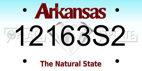 12163S2 Arkansas License Plate