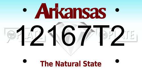 12167T2 Arkansas License Plate