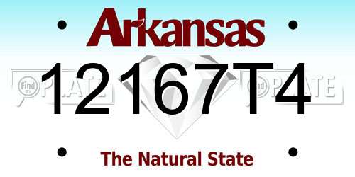 12167T4 Arkansas License Plate