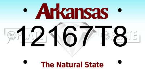 12167T8 Arkansas License Plate