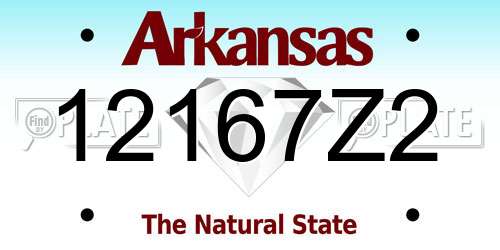 12167Z2 Arkansas License Plate